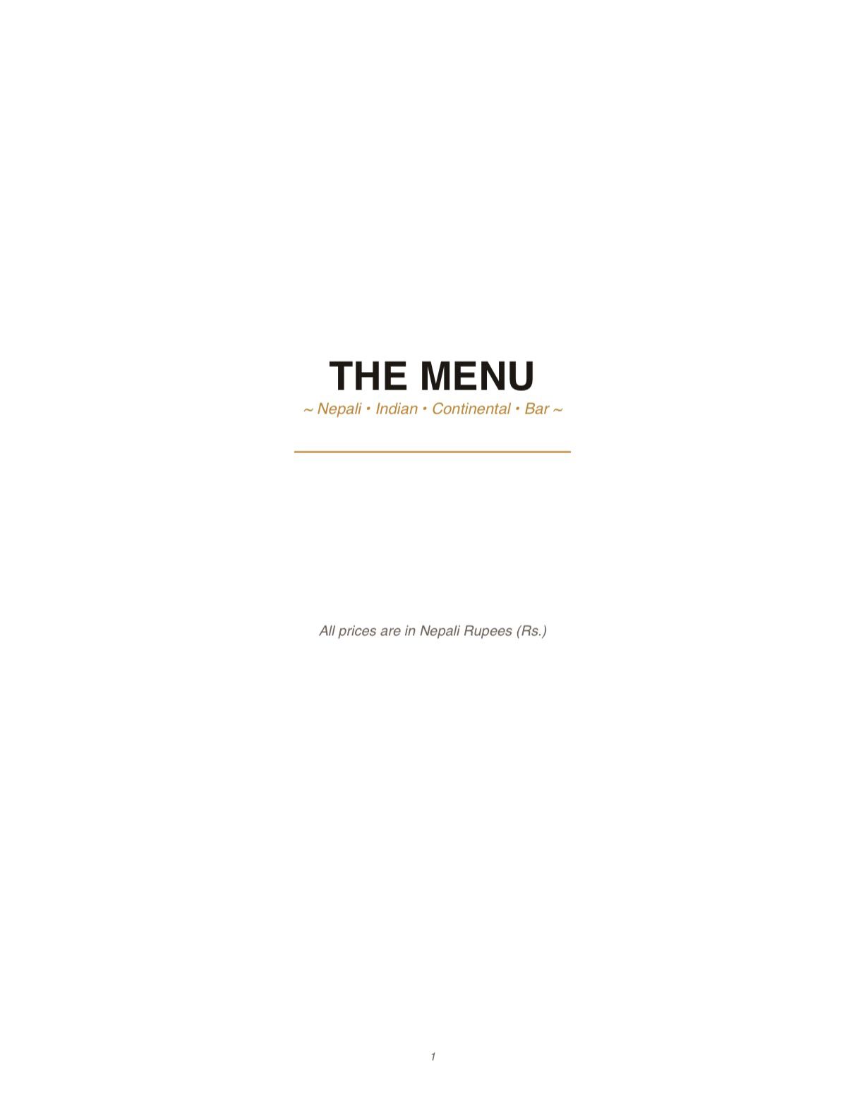 Menu Page 1