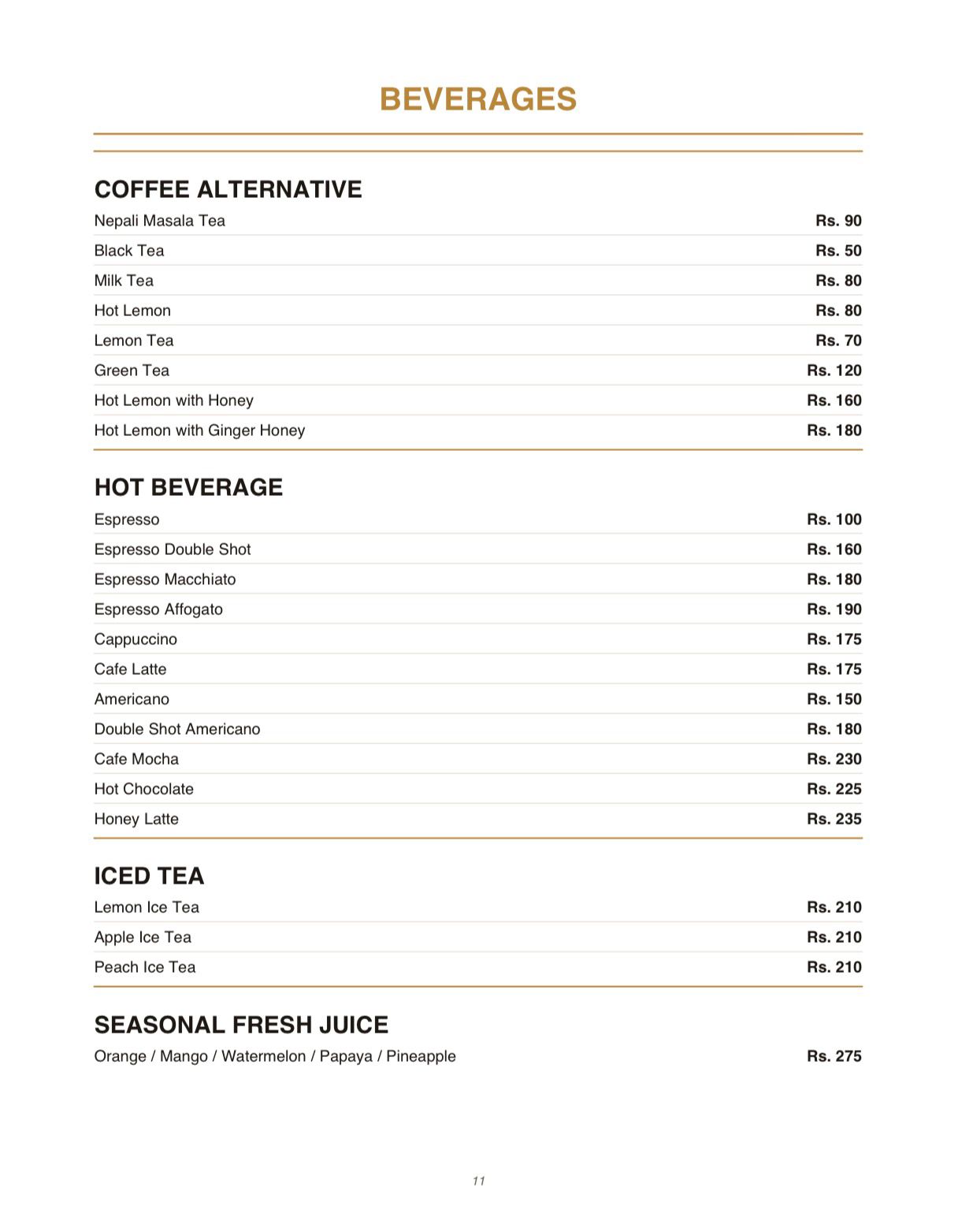 Menu Page 11