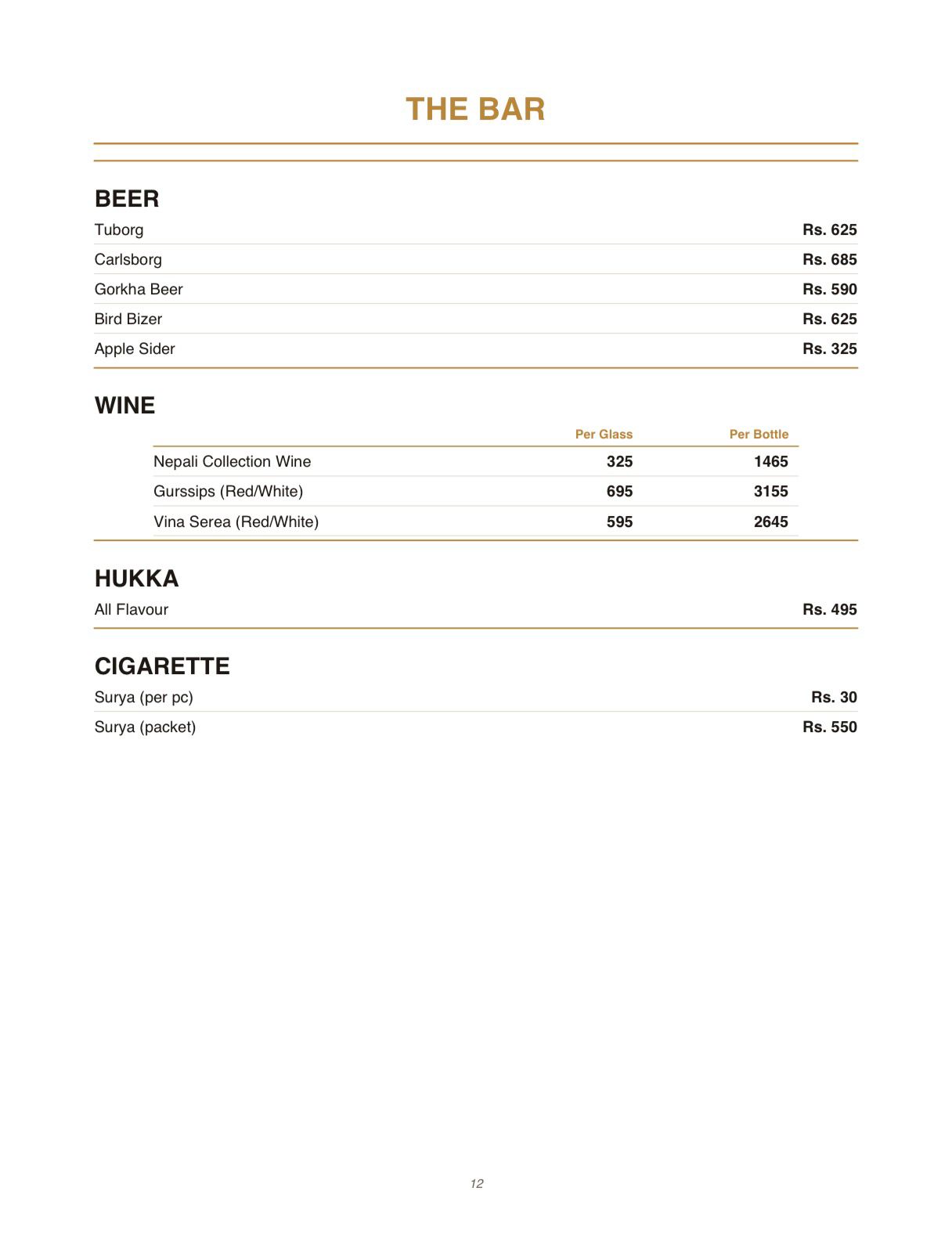 Menu Page 12