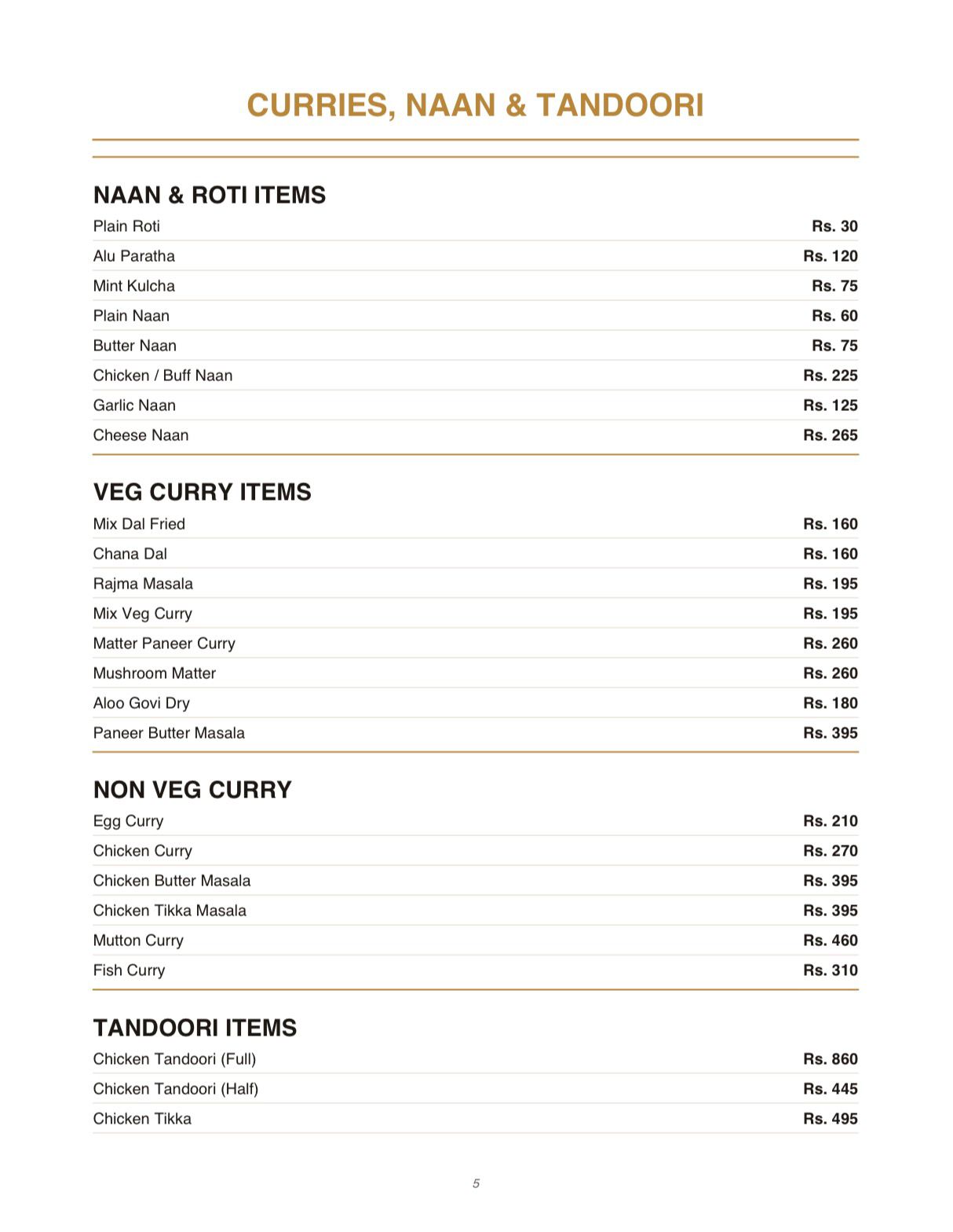 Menu Page 5