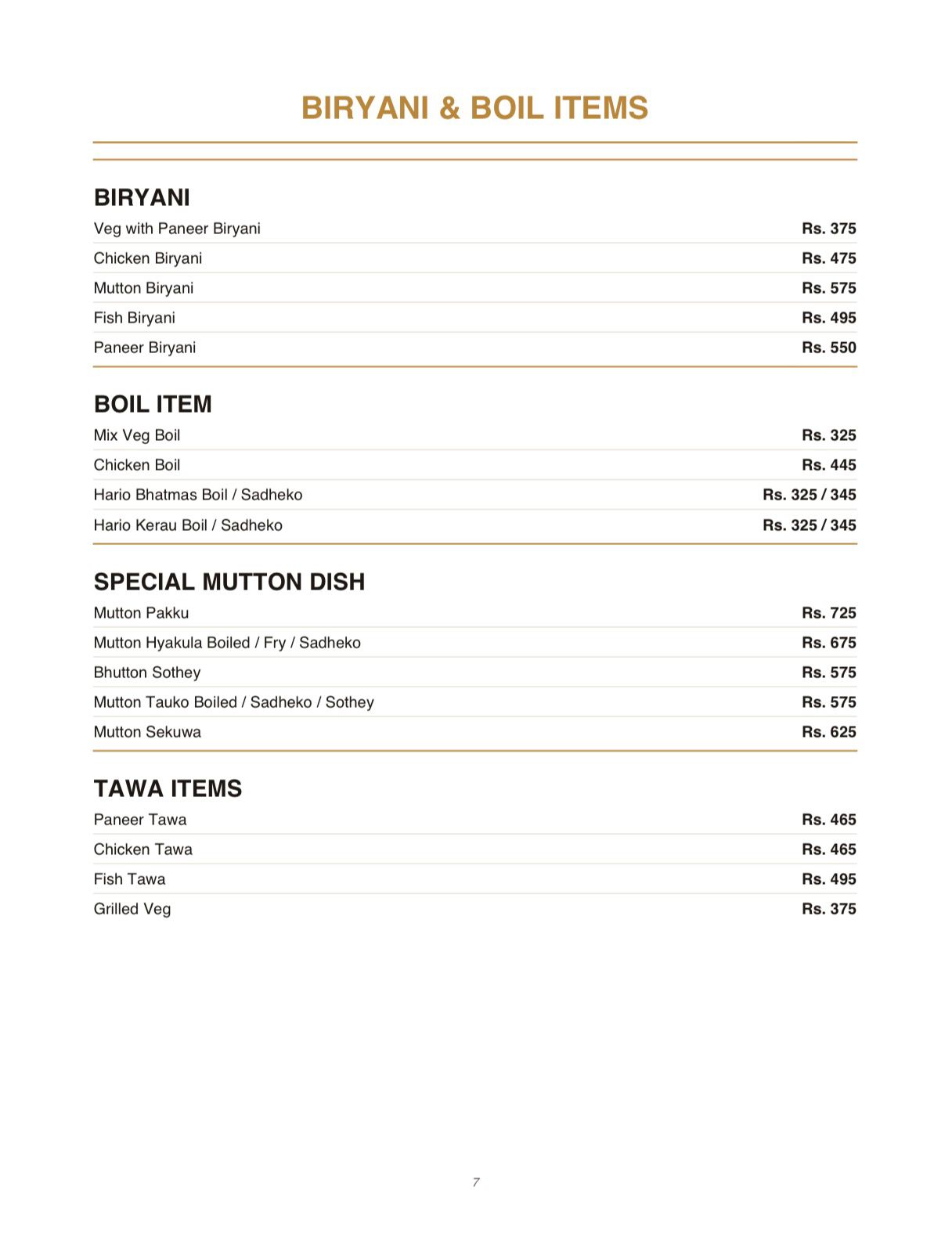 Menu Page 7